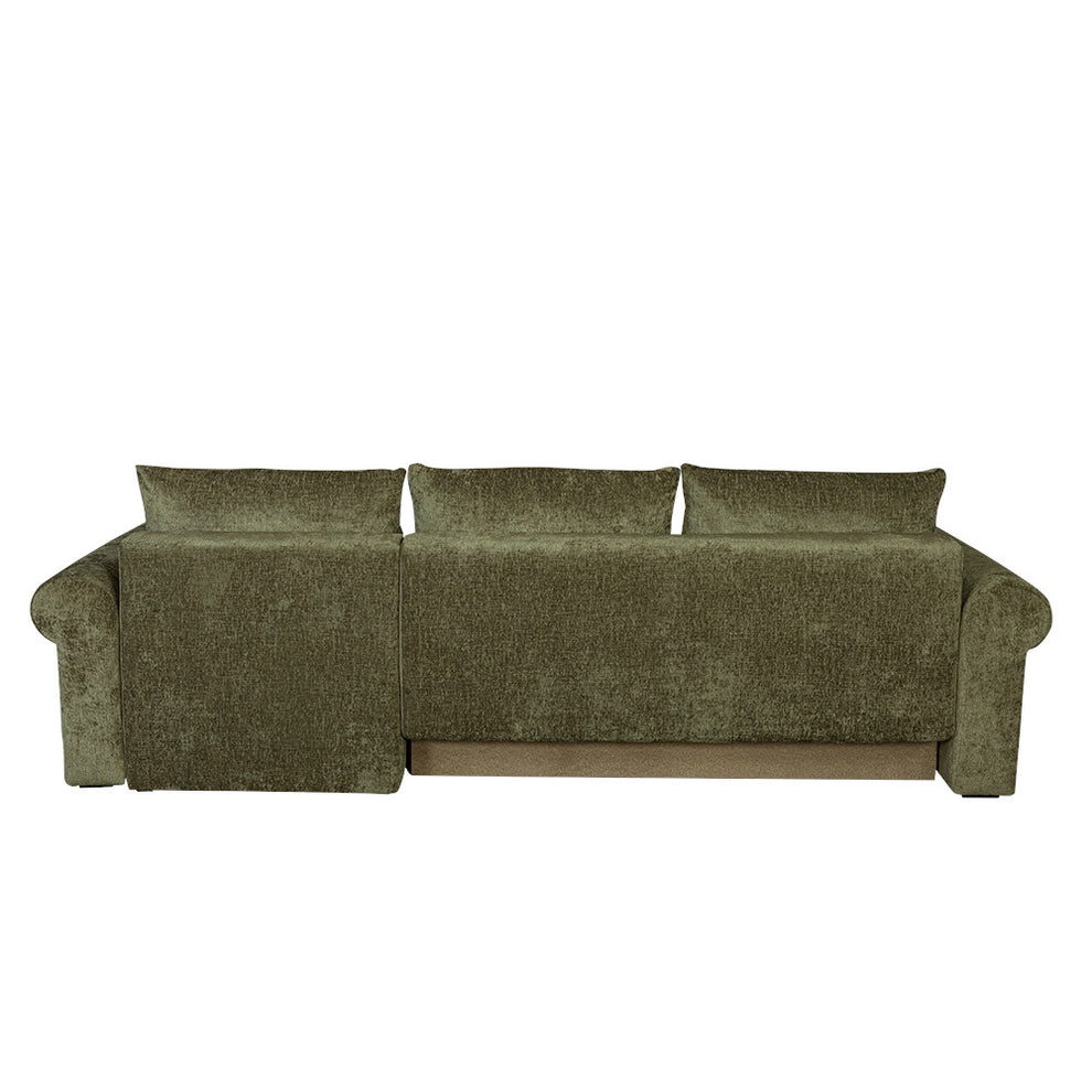Coltar Extensibil Dreapta Venezia, 5 Locuri, Lada Depozitare, Verde, 275 Cm