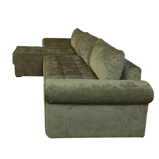 Coltar Extensibil Stanga Venezia, 5 Locuri, Lada Depozitare, Verde, 275 Cm