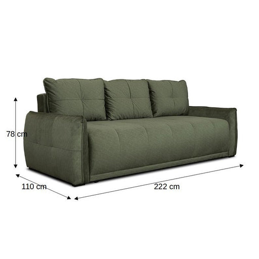 Canapea Extensibila Joy, Lada Depozitare, Verde, 222 Cm