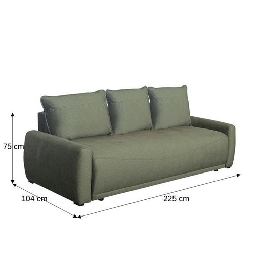 Canapea Extensibila Lea, 3 Locuri, Lada Depozitare, Verde, 225 Cm