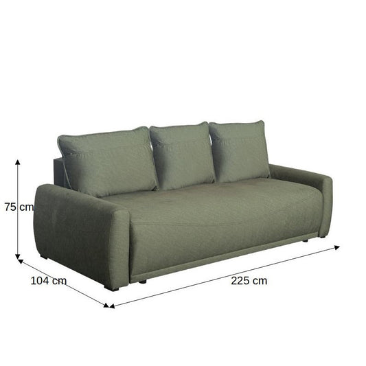 Canapea Extensibila Lea, 3 Locuri, 225 Cm verde cu lada #variant:verde #variant:cu-lada