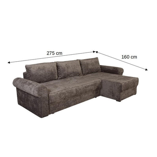 Coltar Extensibil Dreapta Venezia, 5 Locuri, Lada Depozitare, Gri, 275 Cm