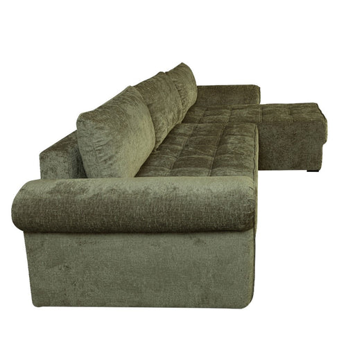 Coltar Extensibil Dreapta Venezia, 5 Locuri, Lada Depozitare, Verde, 275 Cm