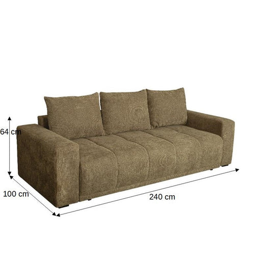 Canapea Extensibila Otis, 3 locuri, Lada Depozitare, Maro, 240 Cm