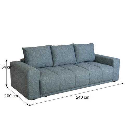 Canapea Extensibila Otis, 3 locuri, Lada Depozitare, Gri Albastrui, 240 Cm