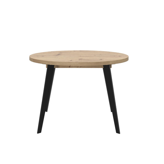 Masa Rotunda Extensibila Tabia Stejar Artisan Si Negru, 110/155 Cm