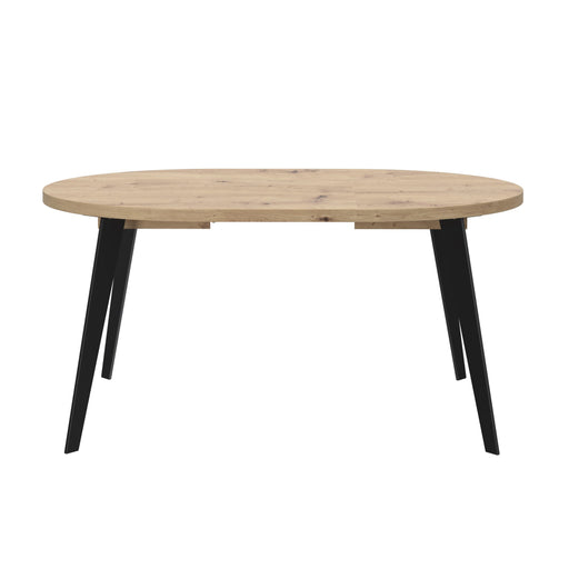 Masa Rotunda Extensibila Tabia Stejar Artisan Si Negru, 110/155 Cm