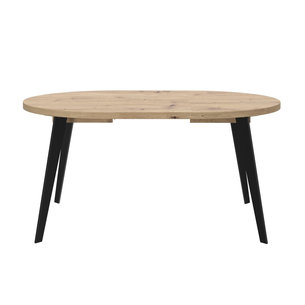 Masa Rotunda Extensibila Tabia Stejar Artisan Si Negru, 110/155 Cm