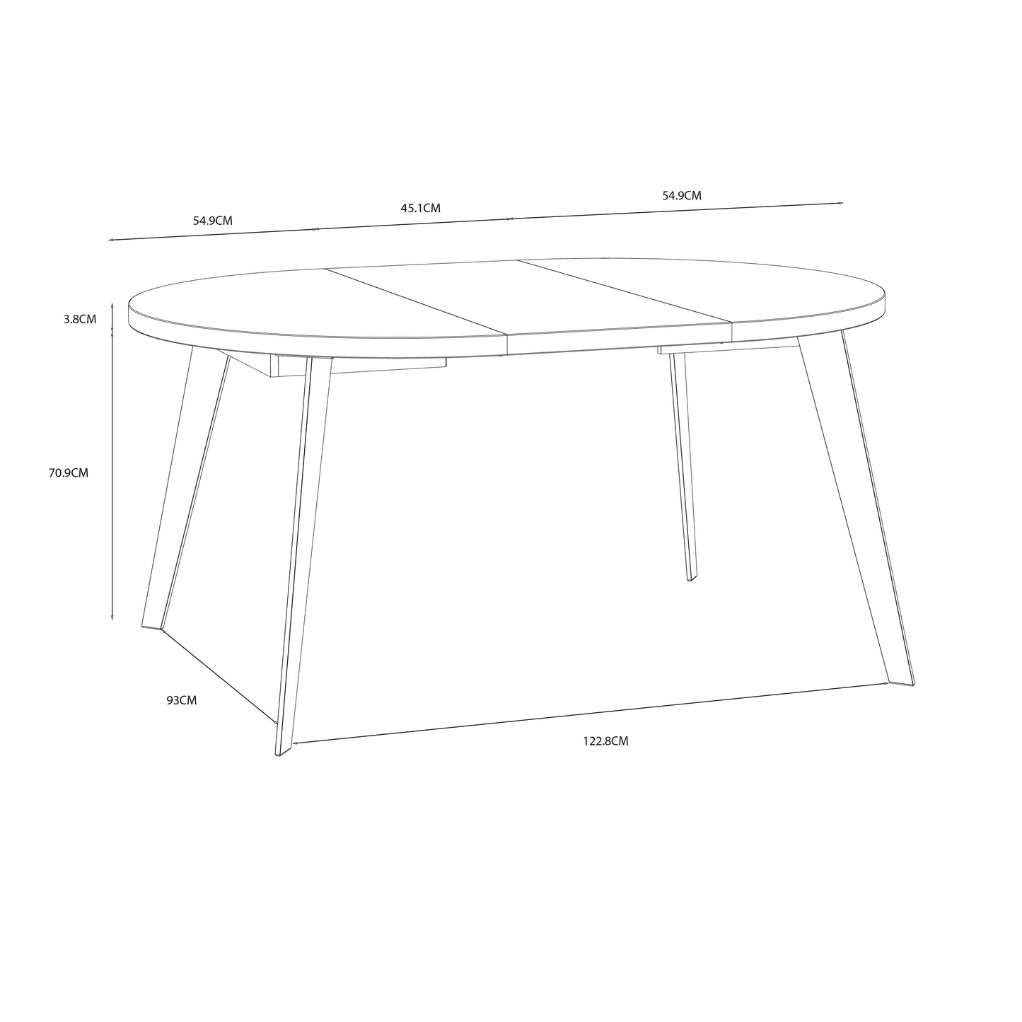 Masa Rotunda Extensibila Tabia Stejar Artisan Si Negru, 110/155 Cm