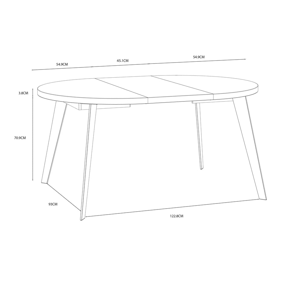 Masa Rotunda Extensibila Tabia Stejar Artisan Si Negru, 110/155 Cm