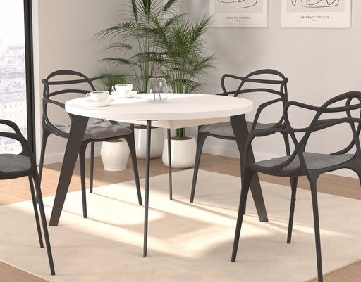 Masa Rotunda Extensibila Tabia Alb, 110/155 Cm