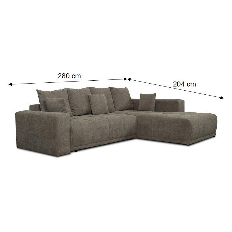 Coltar Extensibil Cu Otoman Dreapta Otis, 5 Locuri, Lada Depozitare, Maro, 280 Cm