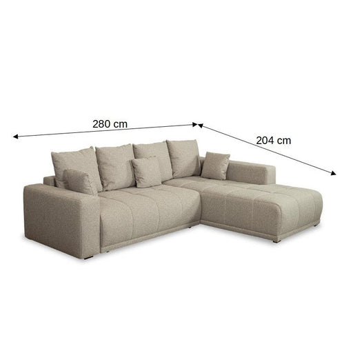 Coltar Extensibil Cu Otoman Dreapta Otis, 5 Locuri, Lada Depozitare, Bej, 280 Cm
