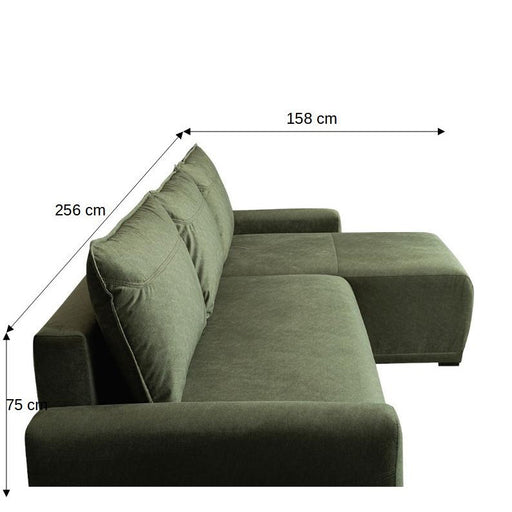 Coltar Extensibil Lea Interschimbabil Stanga/Dreapta, 5 Locuri, Lada Depozitare, Verde