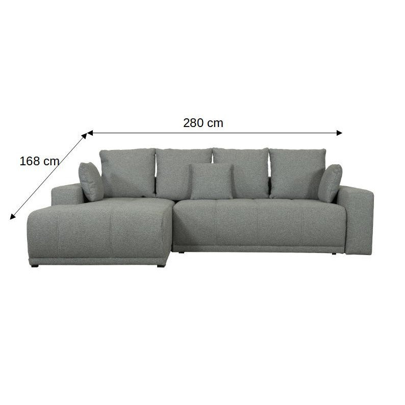 Coltar Extensibil Stanga Otis, 5 Locuri, Lada Depozitare, Gri, 280 Cm