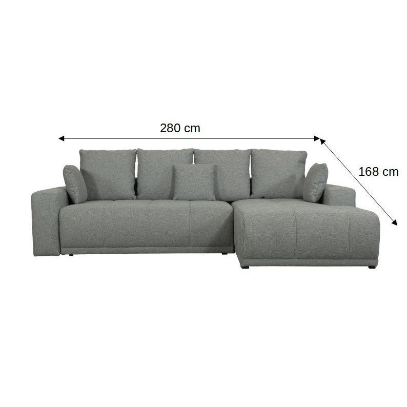 Coltar Extensibil Dreapta Otis, 5 Locuri, Lada Depozitare, Gri, 280 Cm