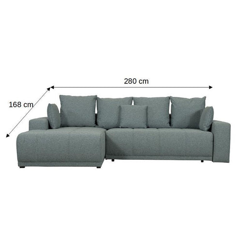 Coltar Extensibil Stanga Otis, 5 Locuri, Lada Depozitare, Gri Albastrui, 280 Cm