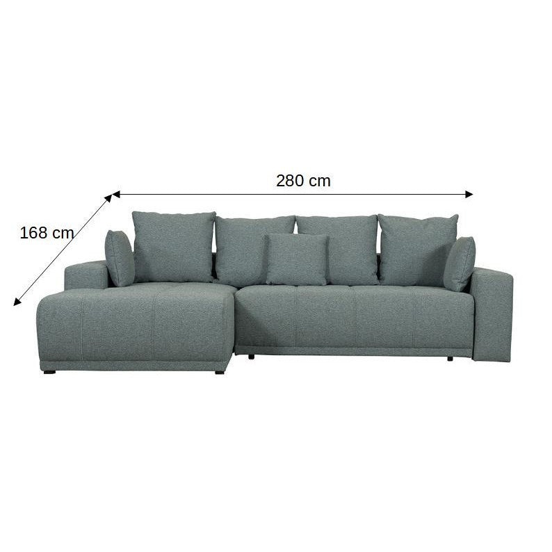 Coltar Extensibil Stanga Otis, 5 Locuri, Lada Depozitare, Gri Albastrui, 280 Cm