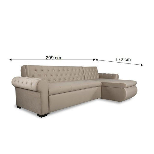 Coltar Extensibil Dreapta Andreas, 5 Locuri, Crem, 299 Cm