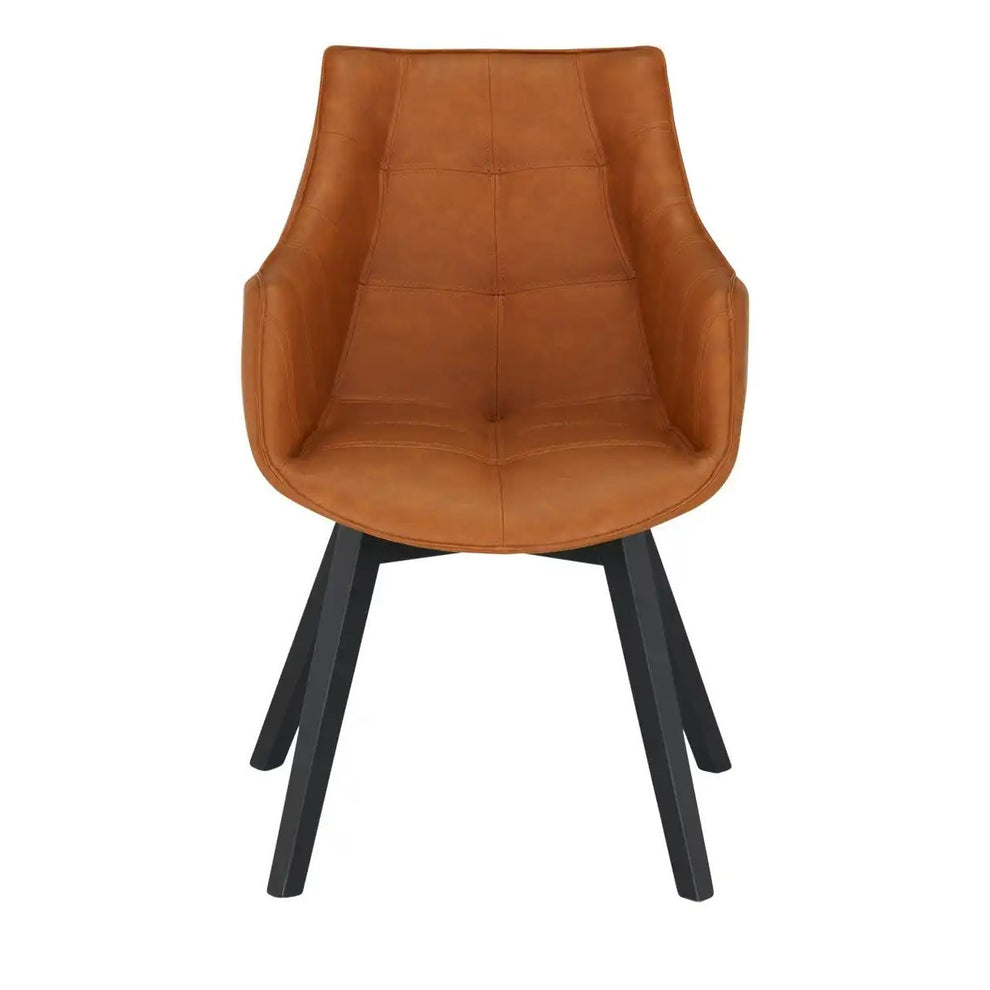 Scaun Reno Cu Brat Vintage Cognac, 62 Cm