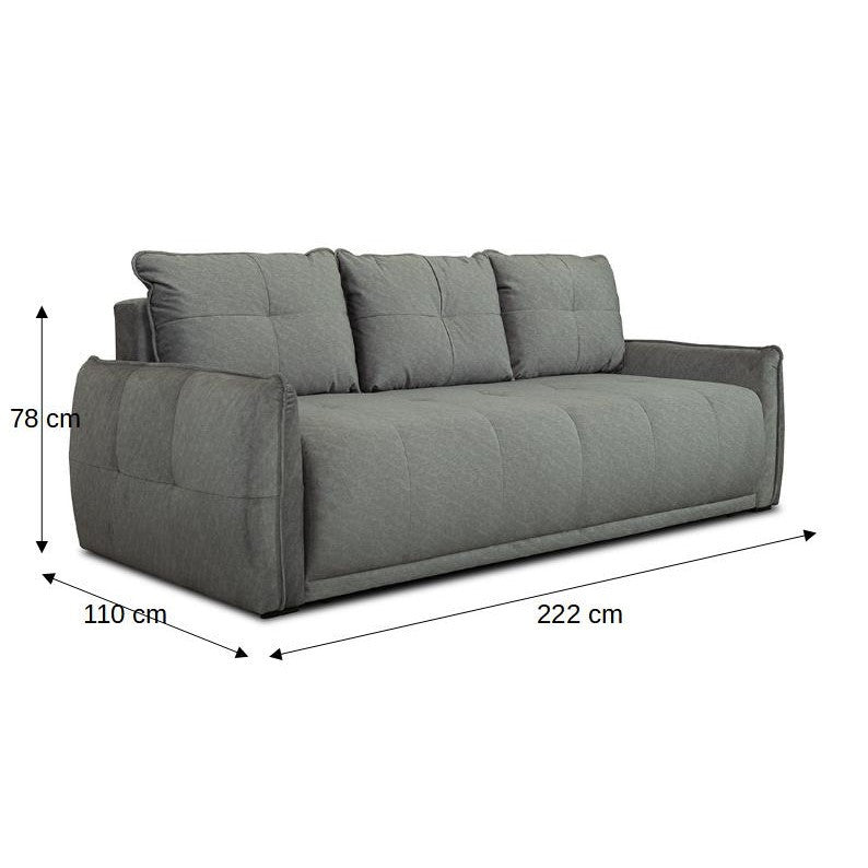 Canapea Extensibila Joy, Lada Depozitare, Gri, 222 Cm