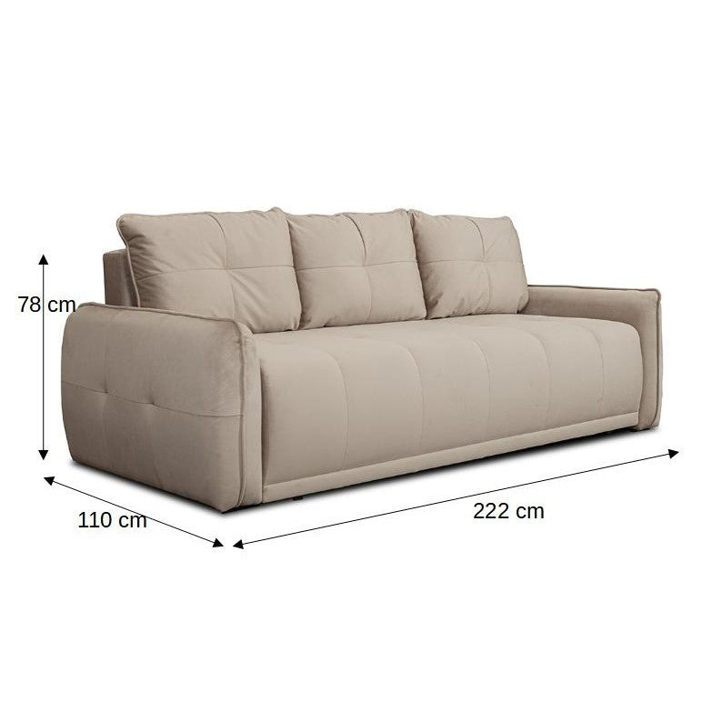 Canapea Extensibila Joy, Lada Depozitare, Crem, 222 Cm