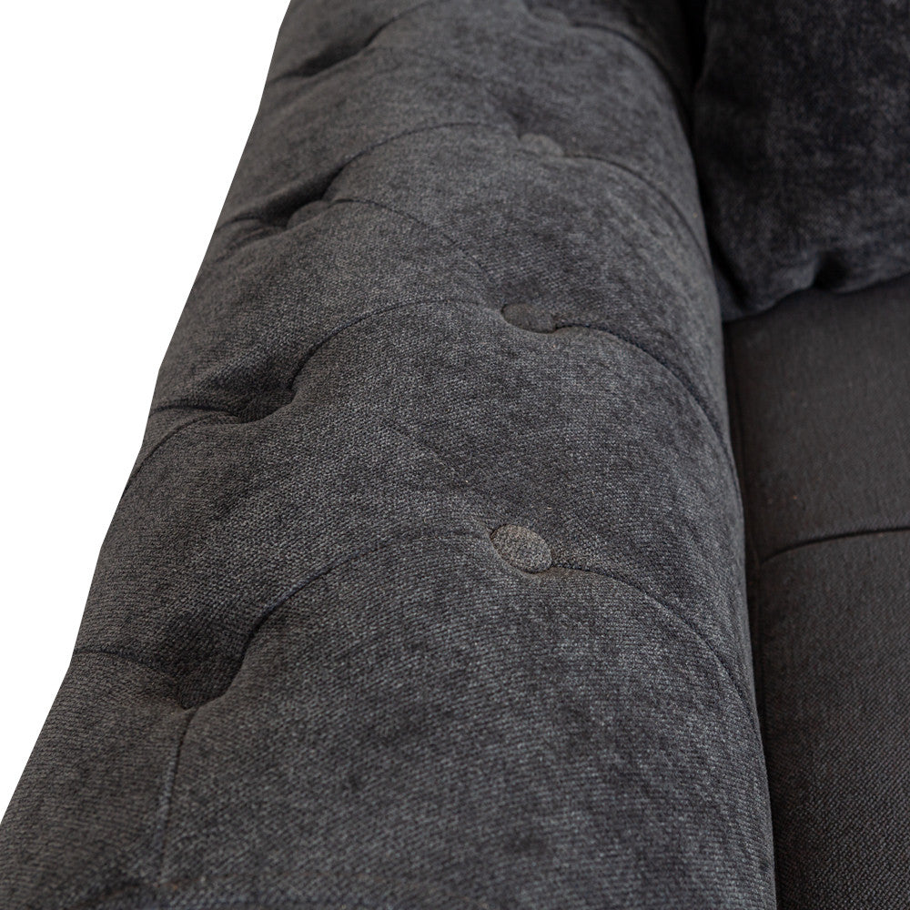 Coltar Extensibil Dreapta Trendy, 5 Locuri, Lada Depozitare, Gri Inchis, 275 Cm