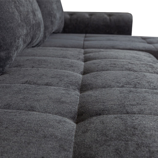 Coltar Extensibil Dreapta Trendy, 5 Locuri, Lada Depozitare, Gri Inchis, 275 Cm