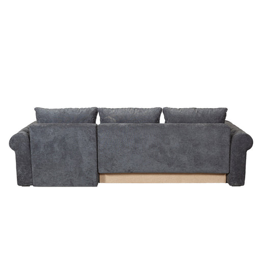 Coltar Extensibil Dreapta Trendy, 5 Locuri, Lada Depozitare, Gri Inchis, 275 Cm