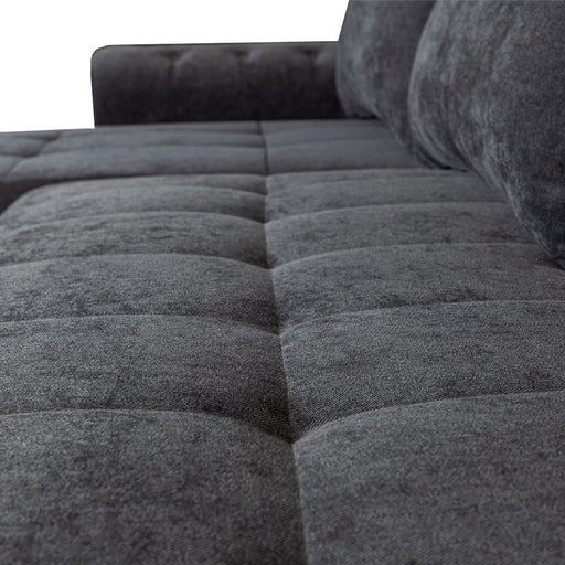Coltar Extensibil Stanga Trendy, 5 Locuri, Lada Depozitare, Gri Inchis, 275 Cm