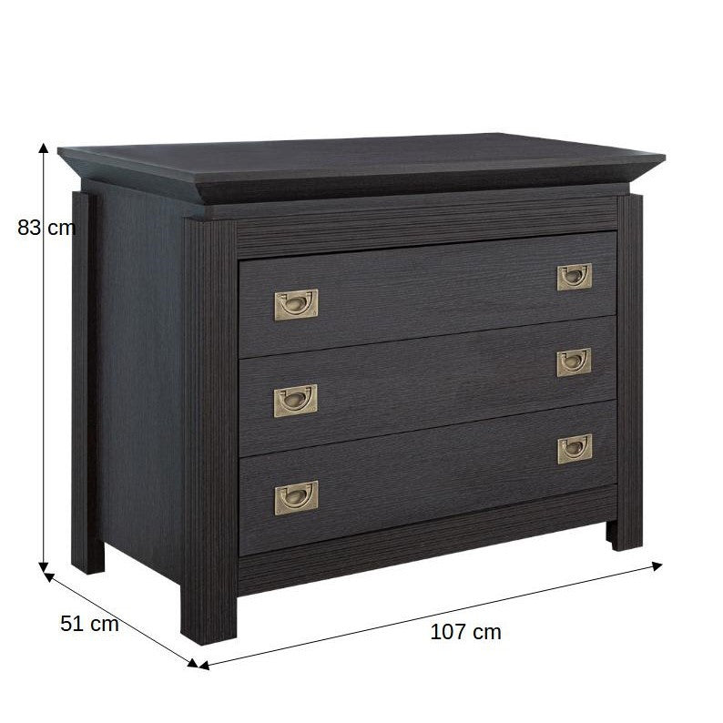 Comoda Saigon Cantori Cu 3 Sertare 107 Cm