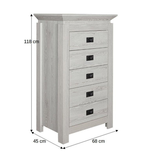 Comoda Casablanca Loft Cu 5 Sertare, 68 Cm