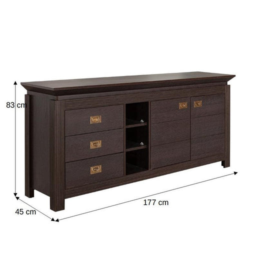 Comoda Saigon Cantori Cu 2 Usi Si 3 Sertare, 177 Cm