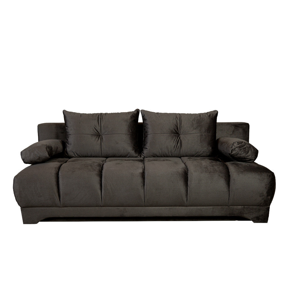 Canapea Extensibila Dali, 3 Locuri, Lada Depozitare, Gri Inchis, 210 Cm
