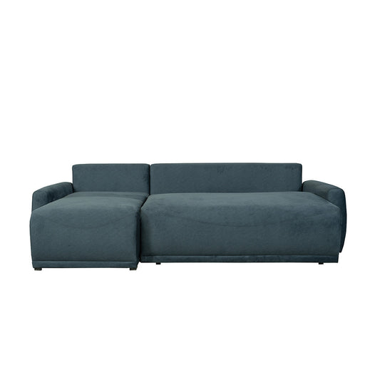 Coltar Extensibil Lea Interschimbabil Stanga/Dreapta, 5 Locuri, Lada Depozitare, Albastru, 256 Cm