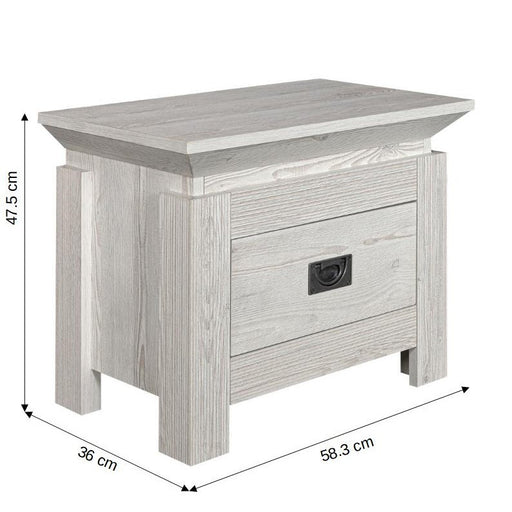 Noptiera Casablanca Loft Cu 1 Sertar Gri, 58.3 Cm