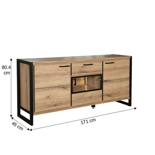 Bufet 3 Usi Si 1 Sertar Soho Nordian Oak, 171 Cm