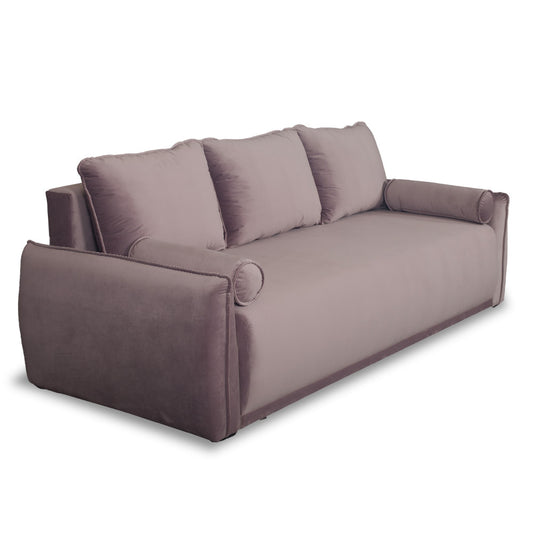canapea-extensibila-vida-3-locuri-225-cm roz cu lada #variant:roz #variant:cu-lada