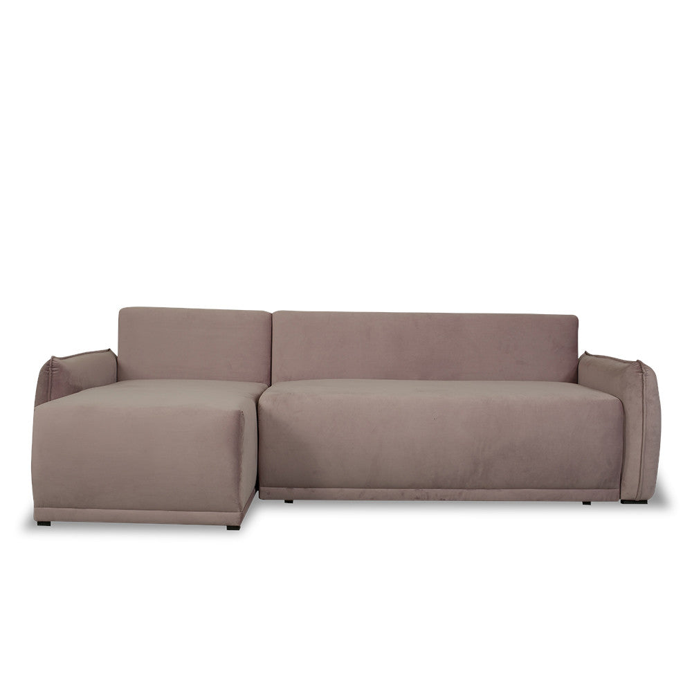 Coltar Extensibil Vida Interschimbabil Stanga/Dreapta, 5 Locuri, Lada Depozitare, Roz, 256 Cm