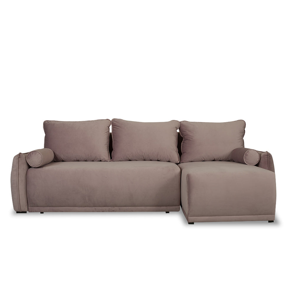Coltar Extensibil Vida Interschimbabil Stanga/Dreapta, 5 Locuri, Lada Depozitare, Roz, 256 Cm