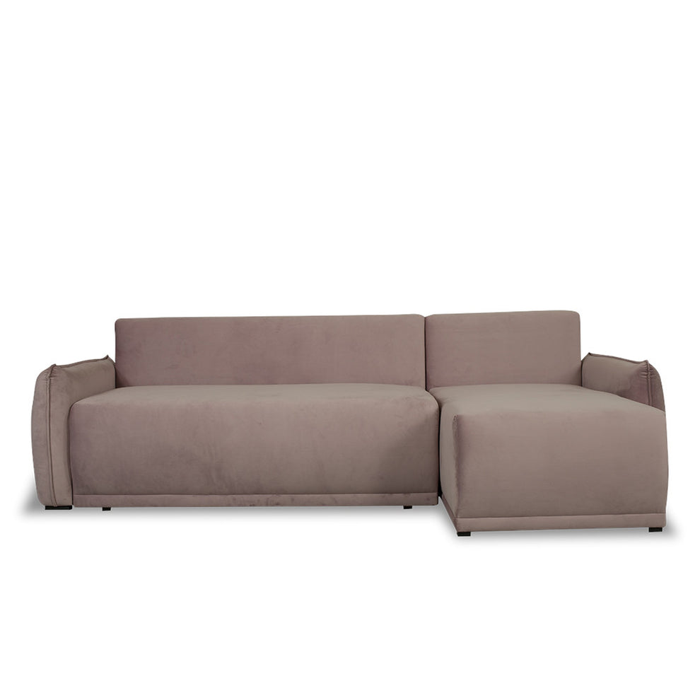 Coltar Extensibil Vida Interschimbabil Stanga/Dreapta, 5 Locuri, Lada Depozitare, Roz, 256 Cm
