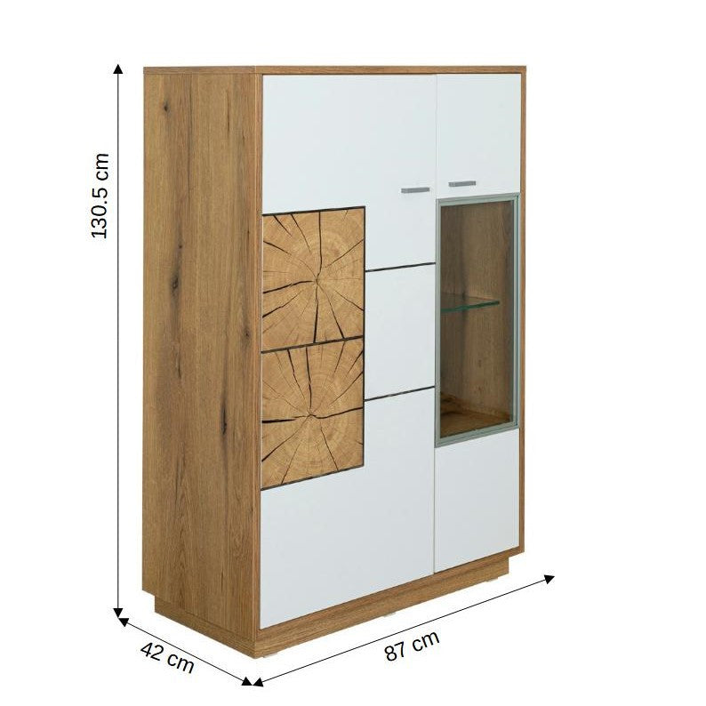Comoda Bar Urbano White Cu 2 Usi Alb Si Natur, 87 Cm