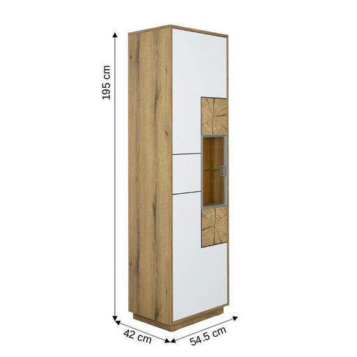 Vitrina Urbano White Cu 1 Usa Alb Si Natur, 54.5 Cm