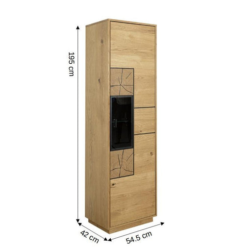 Vitrina Urbano Oak Cu 1 Usa, Stejar Rustic Si Negru, 54.5 Cm