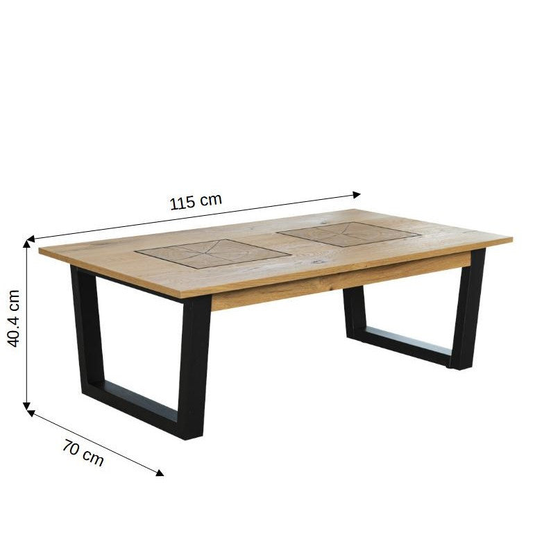 Masa Cafea Urbano Oak, Stejar Rustic Si Negru, 115 Cm