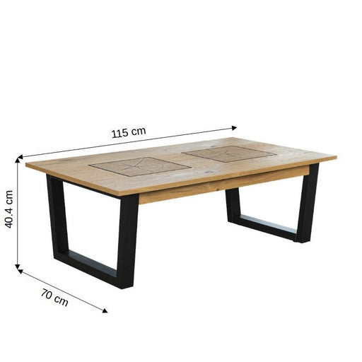 Masa Cafea Urbano Oak, Stejar Rustic Si Negru, 115 Cm