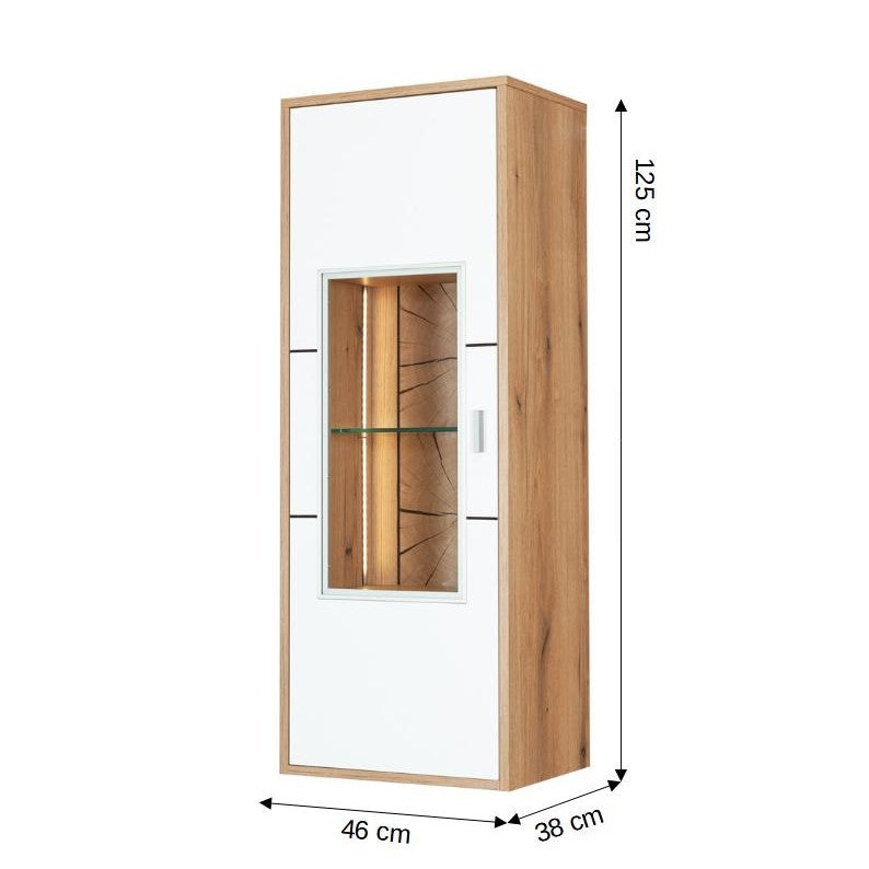 Etajera Urbano White Stanga Cu 1 Usa Alb Si Natur, 46 Cm