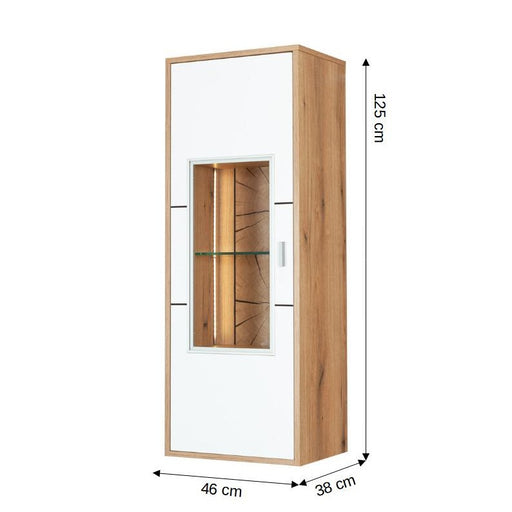 Etajera Urbano White Stanga Cu 1 Usa Alb Si Natur, 46 Cm