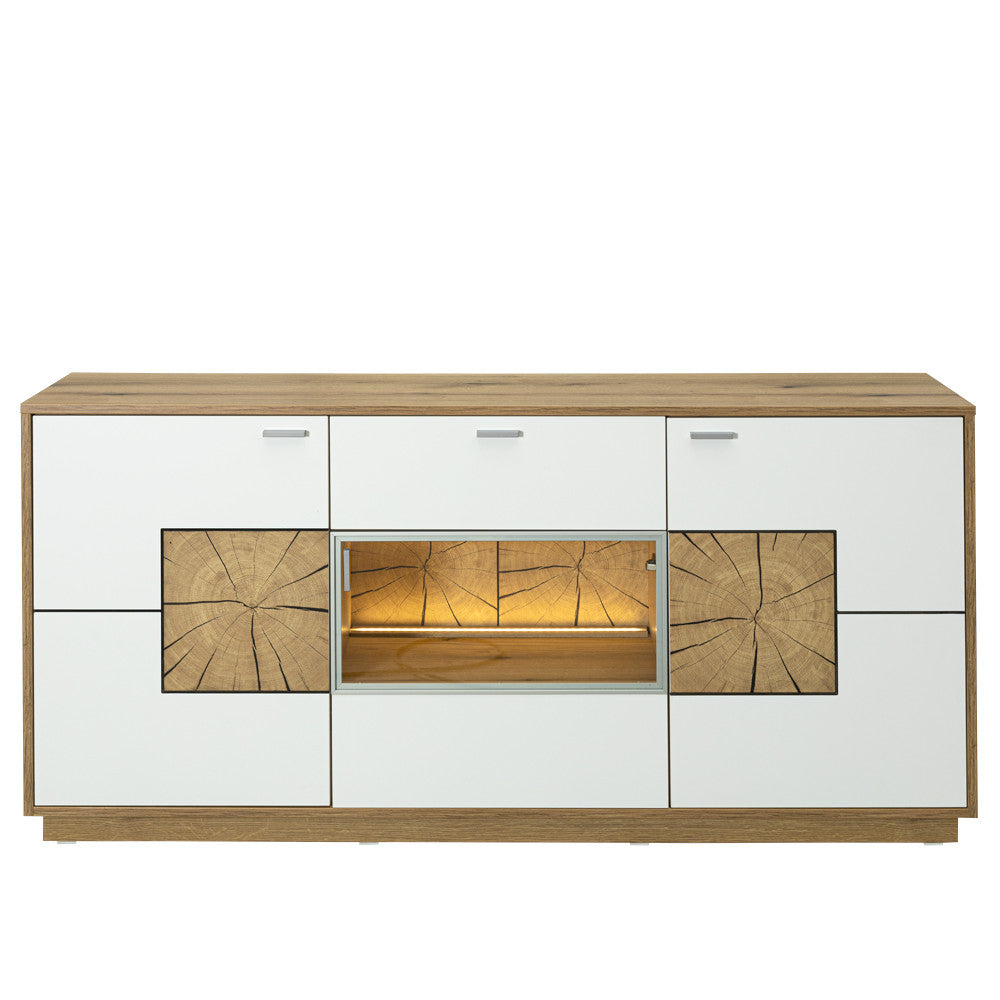 Bufet Urbano White Cu 3 Usi Si 1 Sertar Alb Si Natur, 170 Cm
