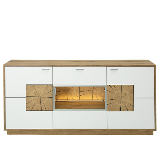 Bufet Urbano White Cu 3 Usi Si 1 Sertar Alb Si Natur, 170 Cm